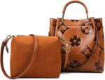 Travistar Floral Handbags Purses Women - Embossed Leather Top Handle Handbag Set... - Image 5