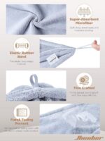 Hicober Microfiber Hair Towel Wrap, Fast Drying Hair Towels for Women, Soft Ligh... - Image 4
