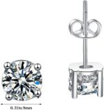 925 Sterling Silver Diamond Stud Earrings for Women - Image 6