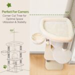 Globlazer Corner Cat Tree, 51in Curved Series Modern Cat Tower for Indoor Cats w... - Image 3