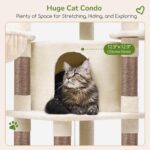 Globlazer Corner Cat Tree, 51in Curved Series Modern Cat Tower for Indoor Cats w... - Image 4