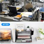 OPNICE Desk Organizer, 4-Tier Desktop File Organizer with Drawer and 2 Pen Holde... - Image 4
