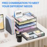 OPNICE Desk Organizer, 4-Tier Desktop File Organizer with Drawer and 2 Pen Holde... - Image 5