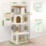 Globlazer Corner Cat Tree, 51in Curved Series Modern Cat Tower for Indoor Cats w... - Image 8