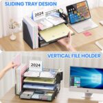 OPNICE Desk Organizer, 4-Tier Desktop File Organizer with Drawer and 2 Pen Holde... - Image 7