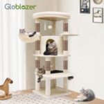 Globlazer Corner Cat Tree, 51in Curved Series Modern Cat Tower for Indoor Cats w... - Image 9