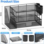 OPNICE Desk Organizer, 4-Tier Desktop File Organizer with Drawer and 2 Pen Holde... - Image 8