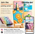 Shuttle Art Acrylic Paint, 36 Colors Acrylic Paint Set with Brushes & Palette, 2... - Image 3