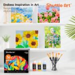 Shuttle Art Acrylic Paint, 36 Colors Acrylic Paint Set with Brushes & Palette, 2... - Image 9