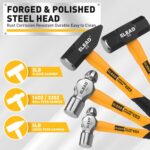 ELEAD 6-Piece Mallet Hammer Set, Fiberglass Handle Forge Steel Head, 32oz Rubber... - Image 4