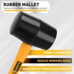 ELEAD 6-Piece Mallet Hammer Set, Fiberglass Handle Forge Steel Head, 32oz Rubber... - Image 5