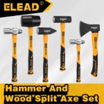 ELEAD 6-Piece Mallet Hammer Set, Fiberglass Handle Forge Steel Head, 32oz Rubber... - Image 9