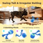 Interactive Dog Toys, Automatic Moving and Rolling Dogs Toy with Rope for Medium... - Image 4