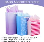 12 Pack Gift Bags Assorted Sizes and Designs, Gift Bags Bulk with Tissue Paper (... - Image 6