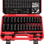 29-Piece 1/2" Drive Impact Socket Set, SAE (3/8 to 1 inch) and Metric (10-24mm) ... - Image 10