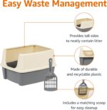 Amazon Basics Large Cat Litter Box with High Sides, Open Top for Easy Access, In... - Image 3