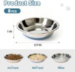 [8 Pack] Stainless Steel Cat Bowls, Cat Dishes Whisker Friendly with Non-Slip Si... - Image 3