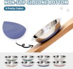 [8 Pack] Stainless Steel Cat Bowls, Cat Dishes Whisker Friendly with Non-Slip Si... - Image 4