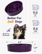 LE TAUCI Ceramic Slow Feeder Dog Bowls Small Breed, 0.6 Cups Dog Food Dish for F... - Image 6