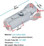 20 Sets T Pipe Connector Tee Clamp Fittings, Fits 1/2" EMT Conduit with PE Adapt... - Image 3