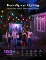 Govee S14 Bulb Outdoor String Lights 2, 96ft Smart RGBIC Warm White Lights with ... - Image 4