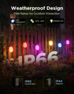 Govee S14 Bulb Outdoor String Lights 2, 96ft Smart RGBIC Warm White Lights with ... - Image 6