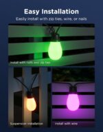 Govee S14 Bulb Outdoor String Lights 2, 96ft Smart RGBIC Warm White Lights with ... - Image 8
