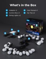 Govee S14 Bulb Outdoor String Lights 2, 96ft Smart RGBIC Warm White Lights with ... - Image 10