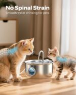 Cat Water Fountain Stainless Steel: Cat Fountain for Drinking - 88oz/2.6L Pet Wa... - Image 7