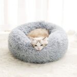 Modern Soft Plush Round Pet Bed for Cats or Small Dogs, Mini Medium Sized Dog Ca... - Image 3