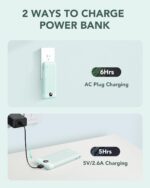 VRURC Portable Charger Built-in Cables and AC Wall Plug, USB C Power Bank 10000m... - Image 6