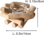 Sziqiqi Handmade Wooden Tea Light Candle Holder with Glass Cup Rustic Country Co... - Image 6