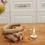 Sziqiqi Handmade Wooden Tea Light Candle Holder with Glass Cup Rustic Country Co... - Image 7