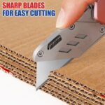 DIYSELF 50 Pack Utility Knife Blades, SK5 Steel Box Cutter Blades with Dispenser... - Image 3