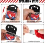 DIYSELF 50 Pack Utility Knife Blades, SK5 Steel Box Cutter Blades with Dispenser... - Image 5