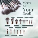 14 PCS Makeup Brush Set Professional for Full Face & Eyes - Hypoallergenic Soft ... - Image 4