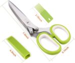Herb Scissors, X-Chef Multipurpose 5 Blade Kitchen Herb Shears Herb Cutter with ... - Image 3