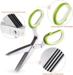 Herb Scissors, X-Chef Multipurpose 5 Blade Kitchen Herb Shears Herb Cutter with ... - Image 7