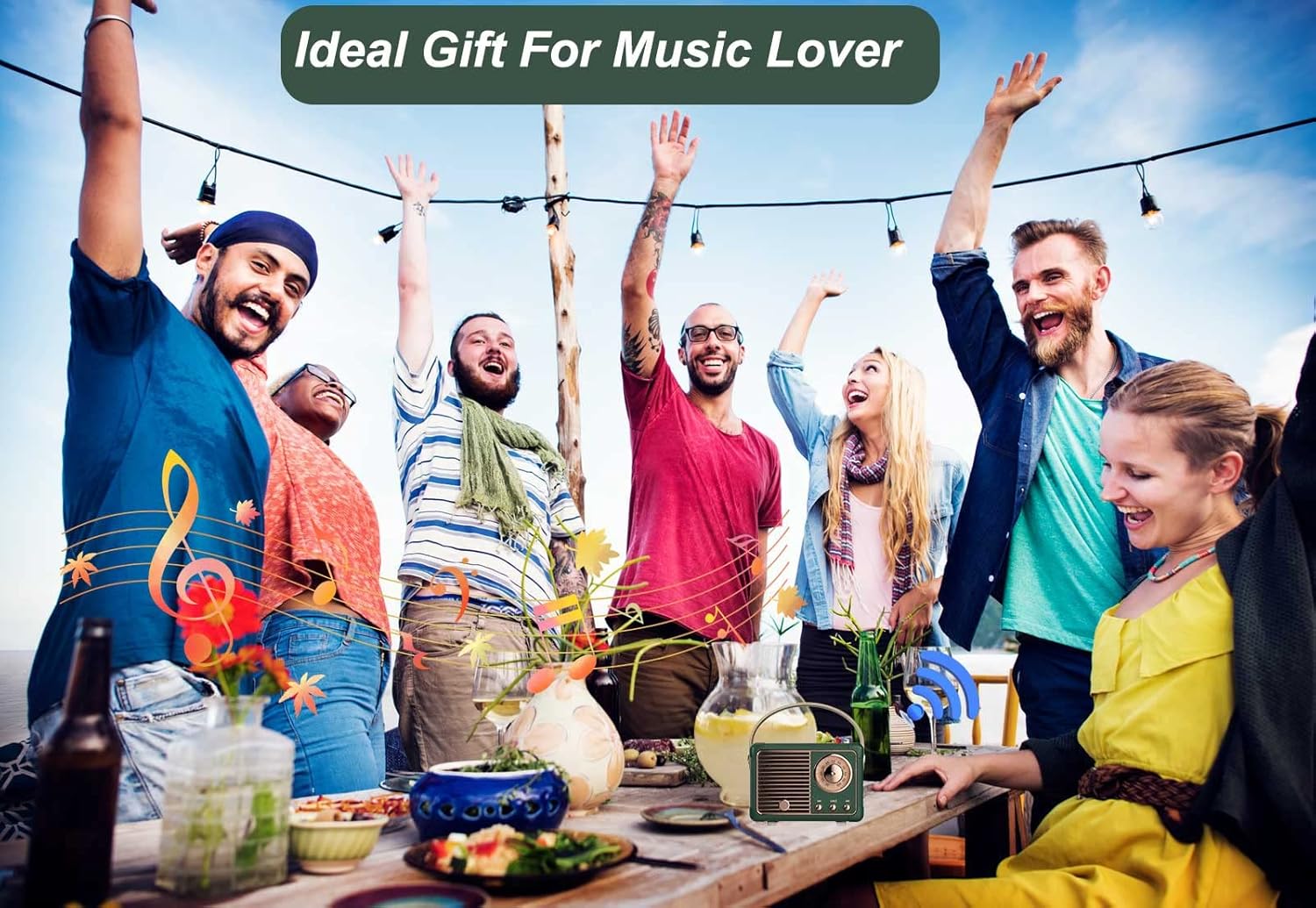Dosmix Retro Bluetooth Speaker, Vintage Decor, Mini Wireless Bluetooth Speaker, ... - Image 9