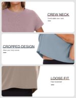 Dalavch 4/6 Pack Women's Crop Top Short Sleeve Athletic Workout Yoga Running Gym... - Image 5