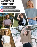 Dalavch 4/6 Pack Women's Crop Top Short Sleeve Athletic Workout Yoga Running Gym... - Image 7