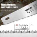 14 in. Pro Hand Saw, 11 TPI Fine-Cut Soft-Grip Hardpoint Handsaw Perfect for Saw... - Image 3
