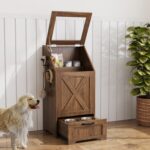Dog Feeding Station,Dog Food Storage Cabinet,Pet Feeding Station with 2 Elevated... - Image 5