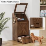 Dog Feeding Station,Dog Food Storage Cabinet,Pet Feeding Station with 2 Elevated... - Image 7