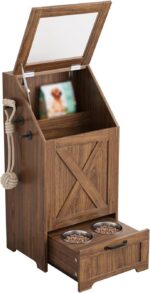 Dog Feeding Station,Dog Food Storage Cabinet,Pet Feeding Station with 2 Elevated... - Image 10