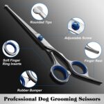 Professional 4 in 1 Dog & Cat Grooming Scissors Kit with Safety Round Tips,Sharp... - Image 4