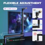 FIFINE Microphone Boom Arm, Low Profile Adjustable Stick Microphone Arm Stand wi... - Image 6