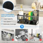 Cisily Sink Caddy Sponge Holder for Kitchen with Brush Holder and Stainless Stee... - Image 6
