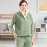 BOSECETA Fluffy Pajamas for Women Set Soft Comfy Fleece Pjs Pullover Pants Loose... - Image 3