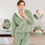BOSECETA Fluffy Pajamas for Women Set Soft Comfy Fleece Pjs Pullover Pants Loose... - Image 5
